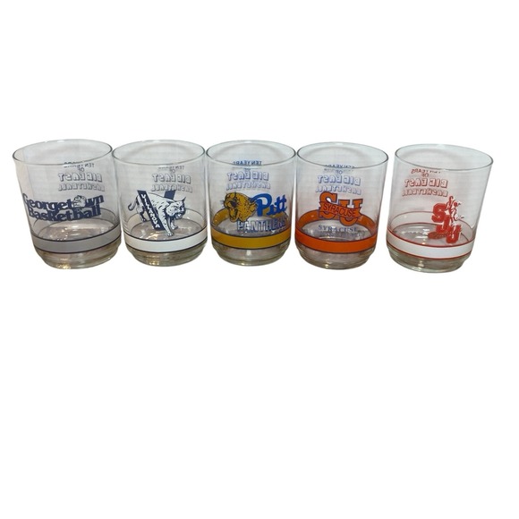 Getty Accessories - Vintage‎ Ten Years Of Big East Basketball Set Of 5 Glasses Out Of 10